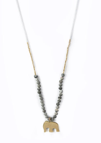 Swahili Elephant Necklace Grey