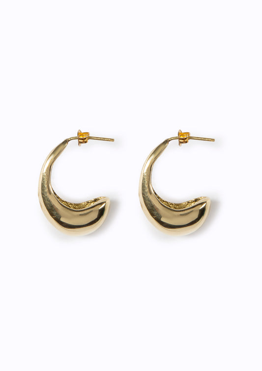 Ocean Drop Earrings- Smooth Brass